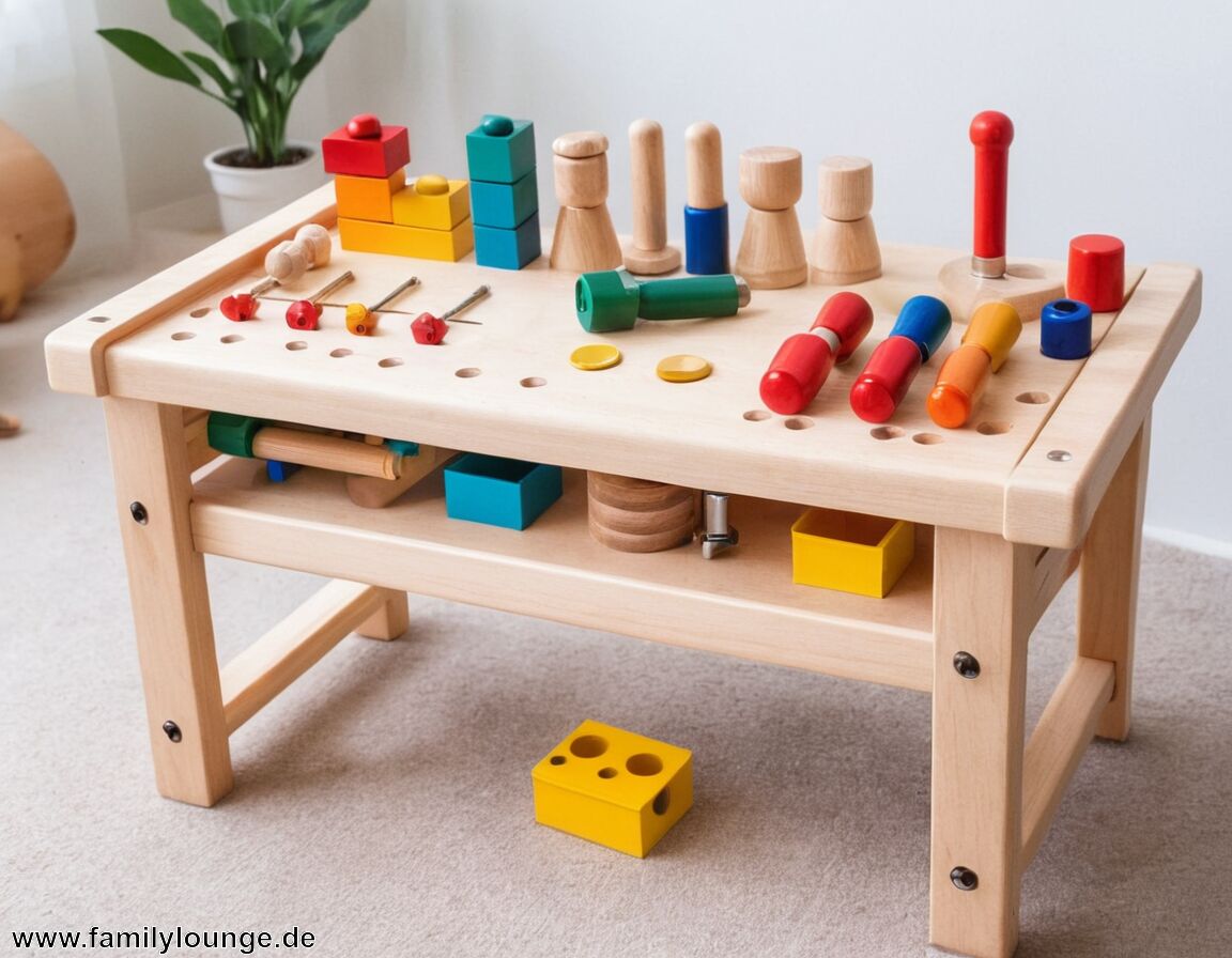Werkbank mit Schrauben und Werkzeugen - Montessori Spielzeug 4 Jahre » Die besten altersgerechten Spielsachen